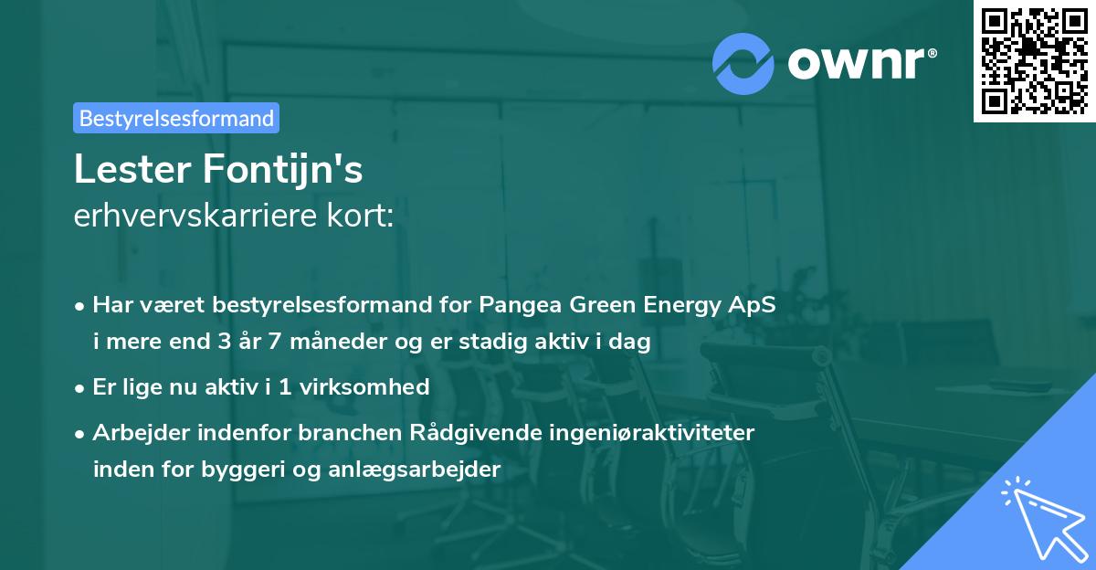 Lester Fontijn's erhvervskarriere kort