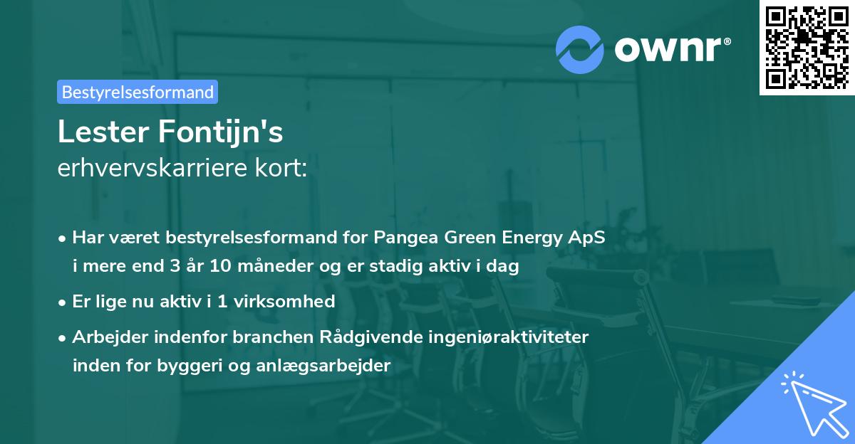 Lester Fontijn's erhvervskarriere kort