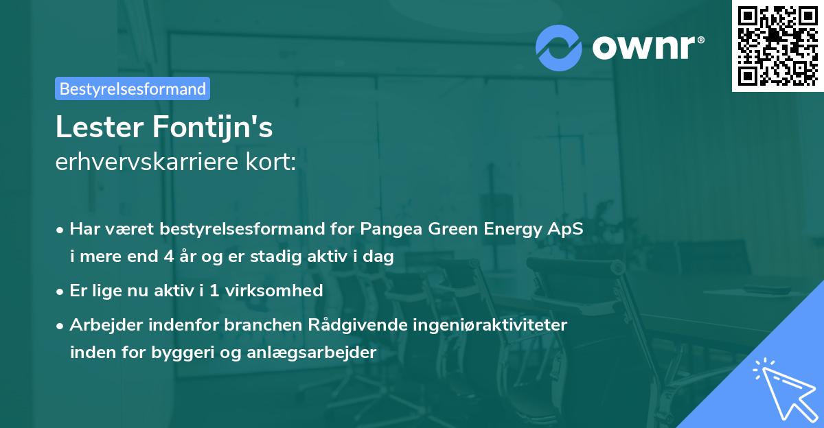 Lester Fontijn's erhvervskarriere kort