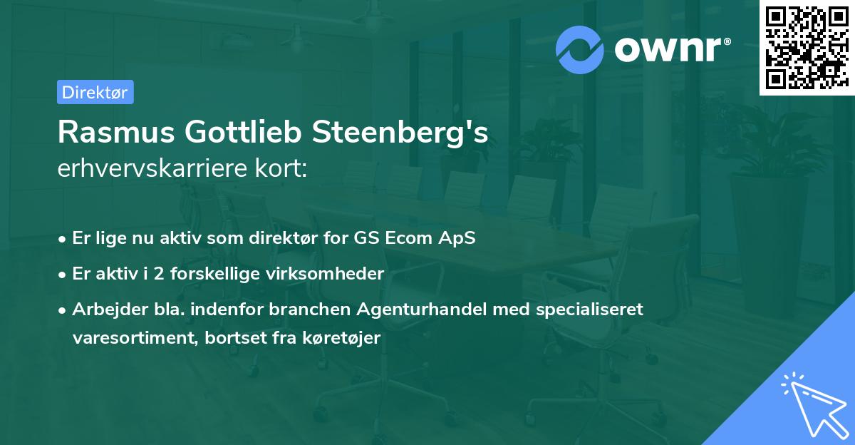 Rasmus Gottlieb Steenberg's erhvervskarriere kort