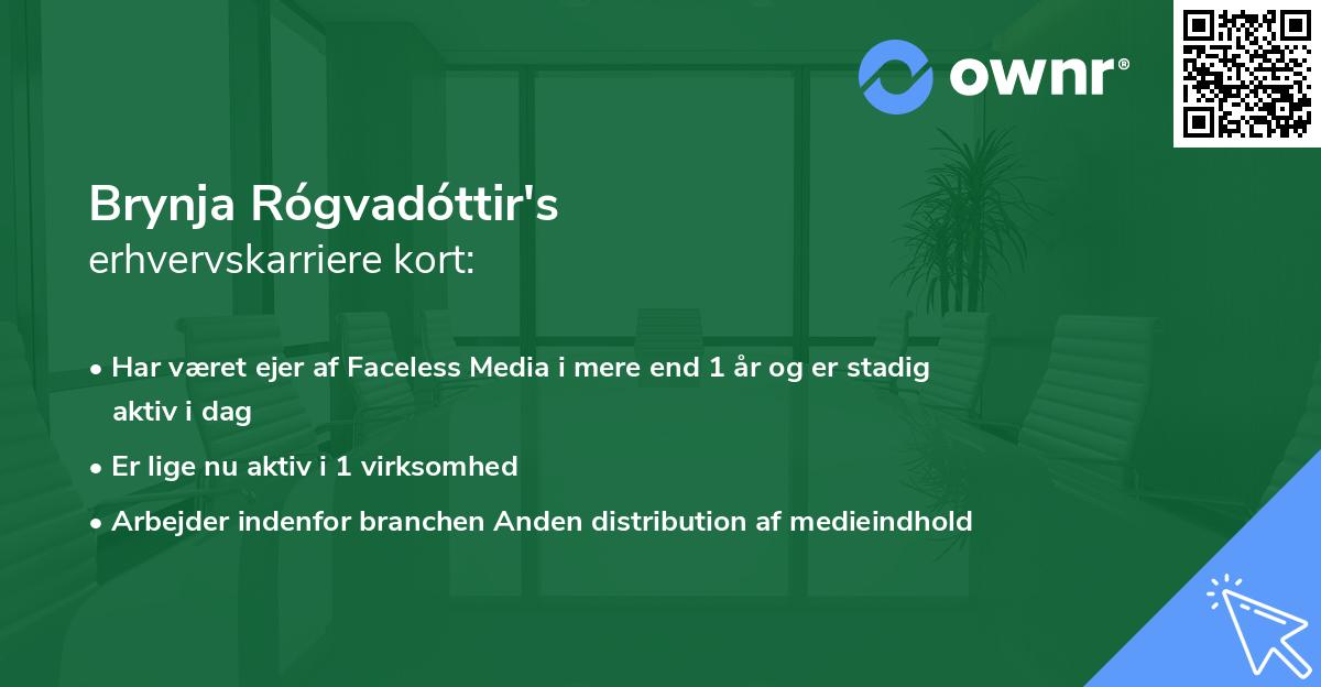 Brynja Rógvadóttir's erhvervskarriere kort