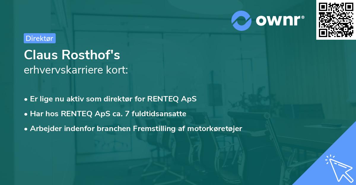 Claus Rosthof's erhvervskarriere kort