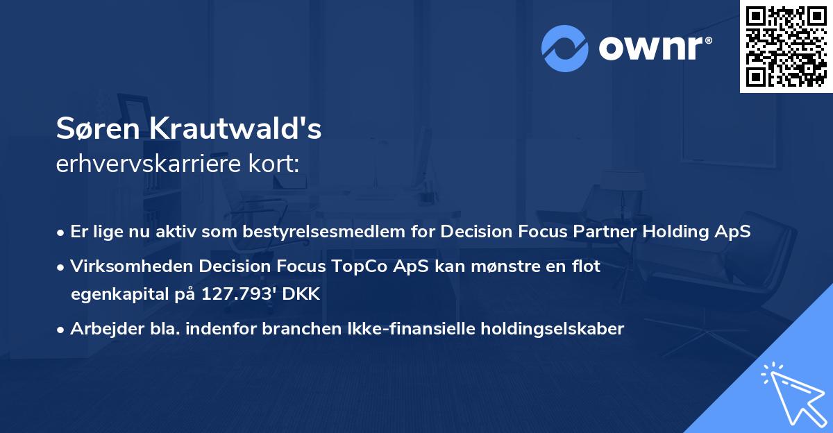 Søren Krautwald's erhvervskarriere kort