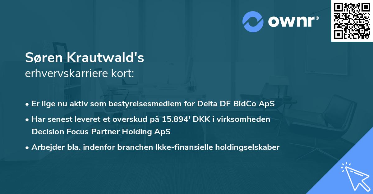 Søren Krautwald's erhvervskarriere kort