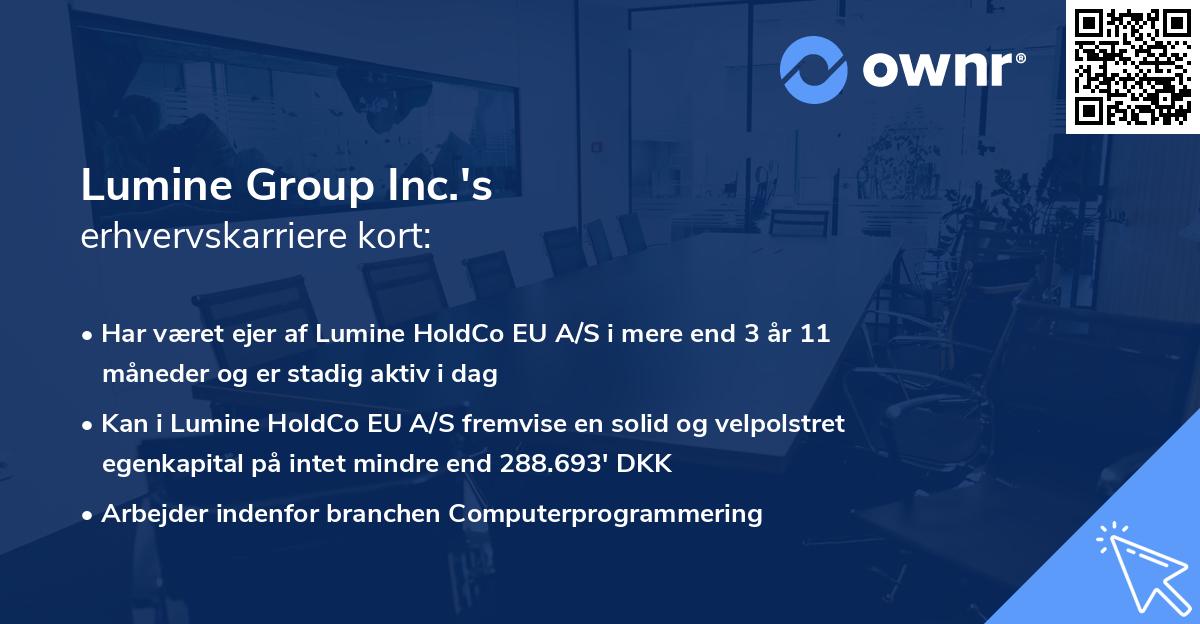 Lumine Group Inc.'s erhvervskarriere kort