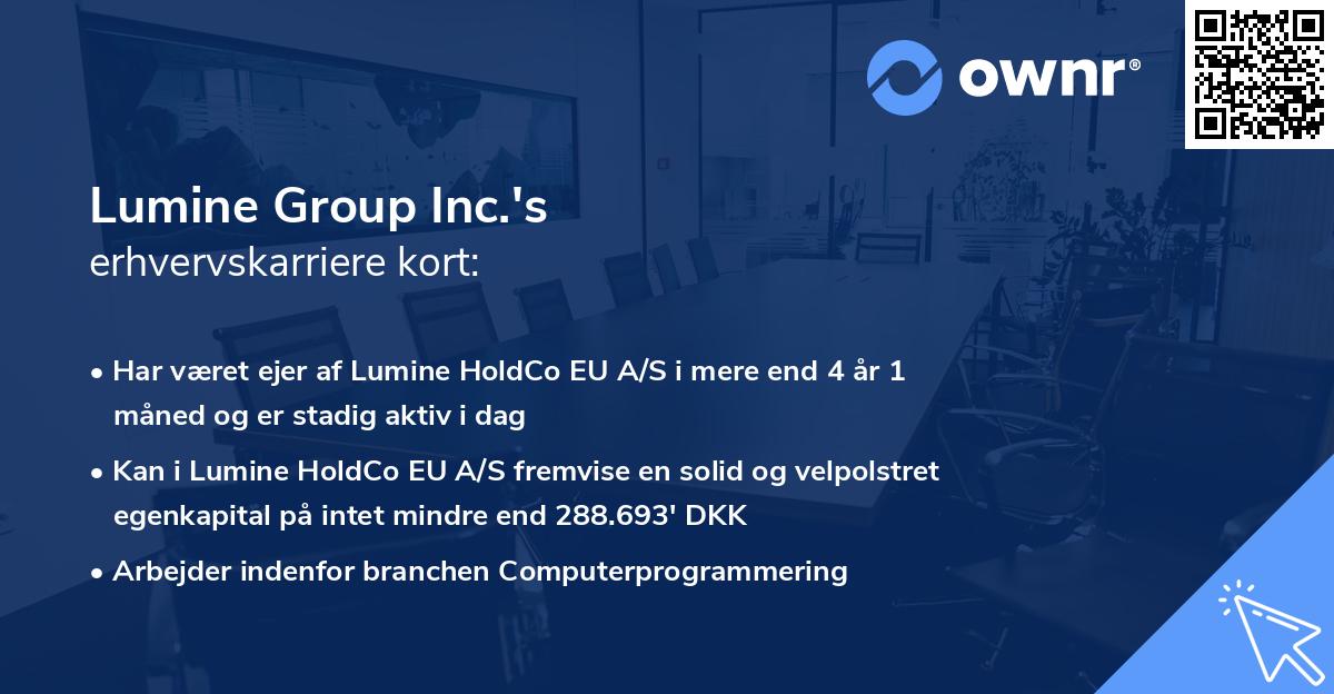 Lumine Group Inc.'s erhvervskarriere kort
