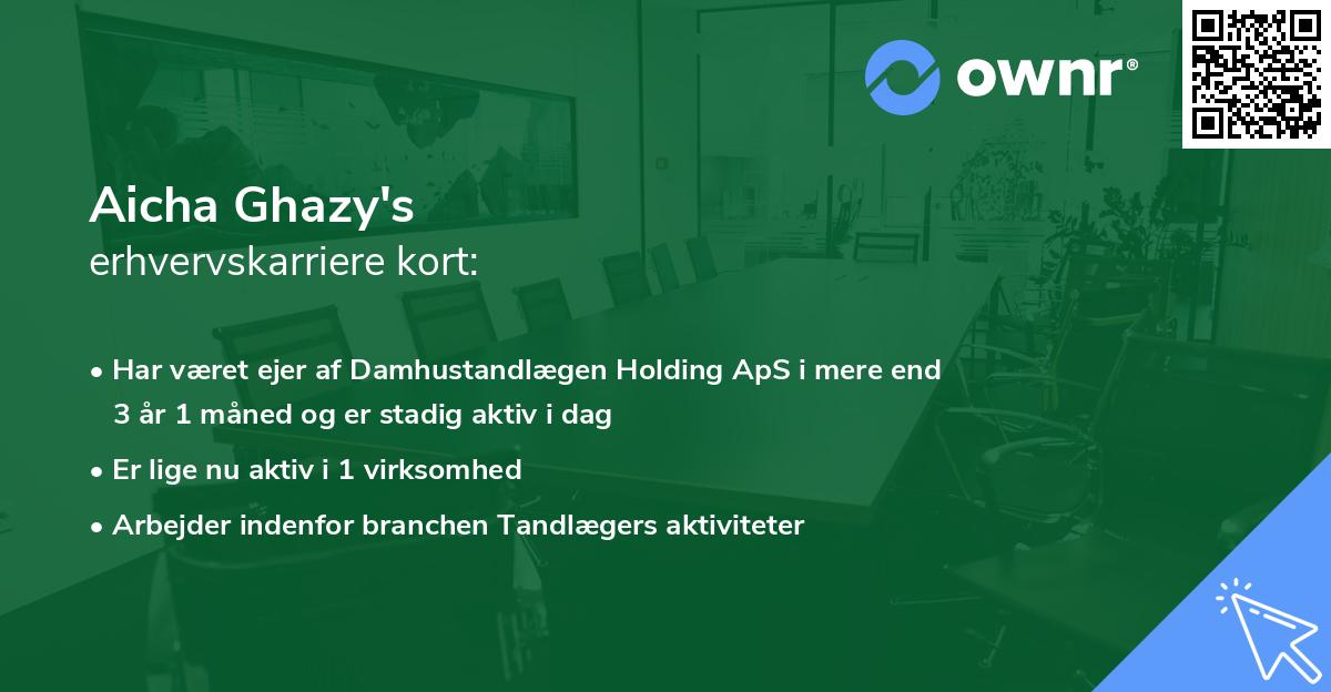 Aicha Ghazy's erhvervskarriere kort