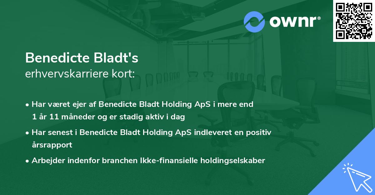 Benedicte Bladt's erhvervskarriere kort