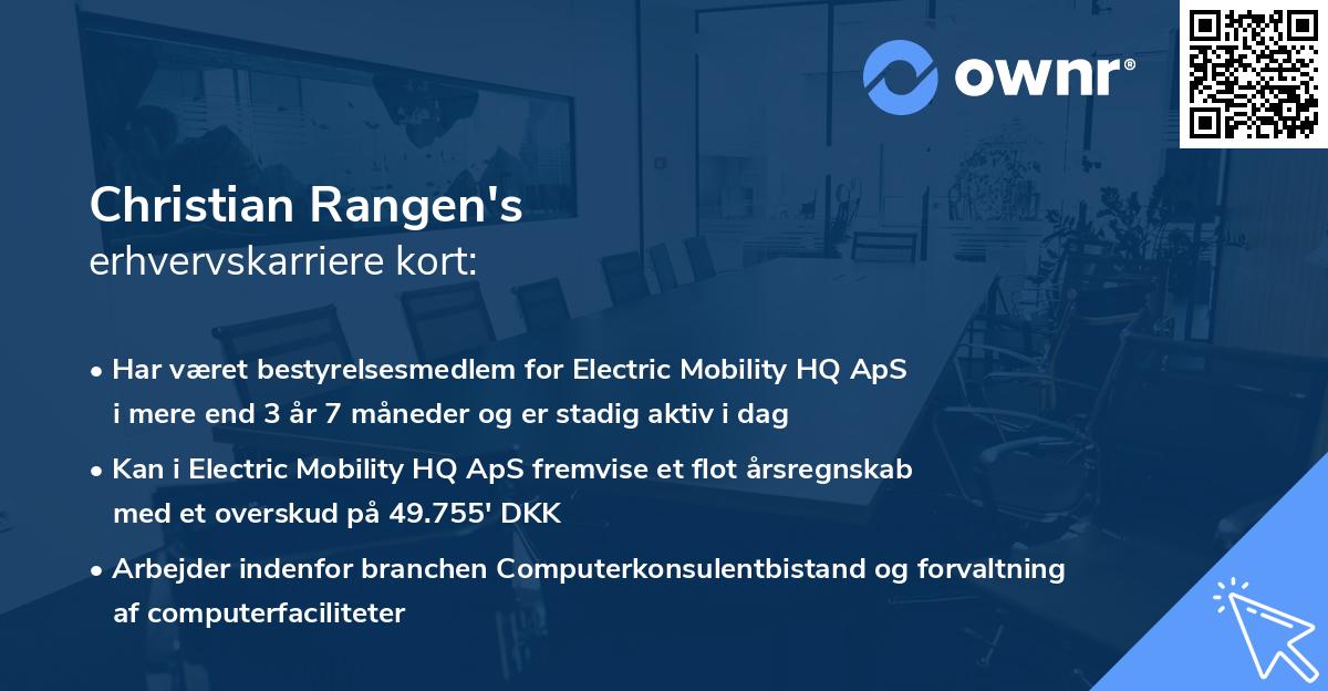 Christian Rangen's erhvervskarriere kort