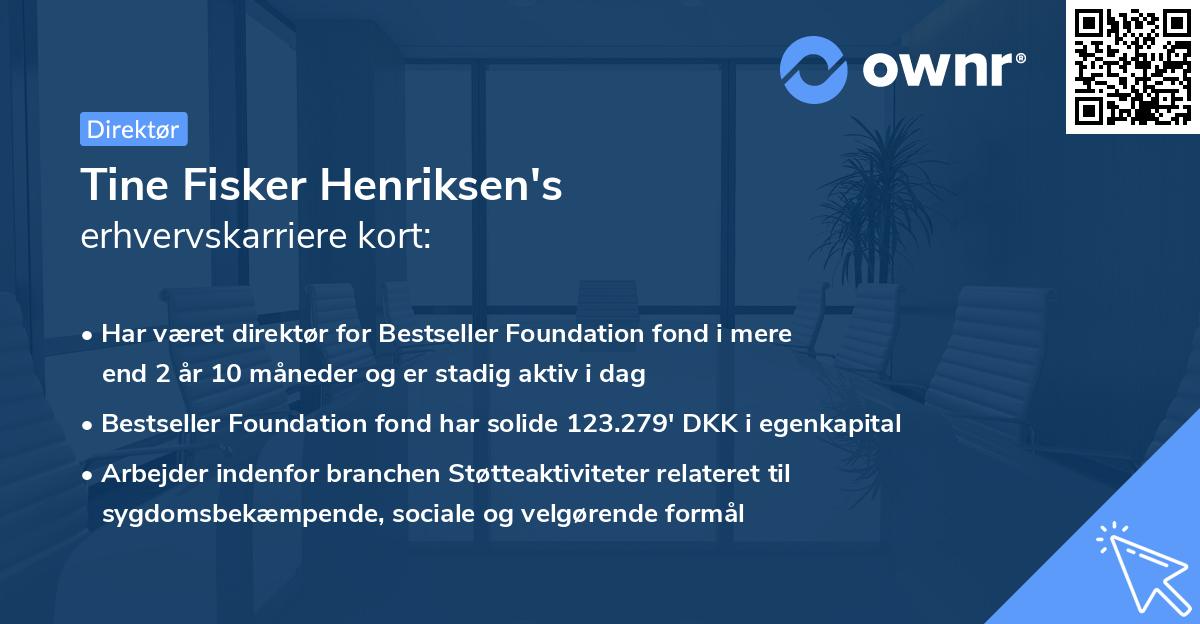 Tine Fisker Henriksen's erhvervskarriere kort