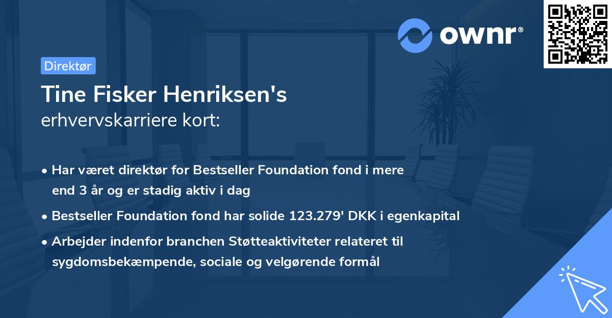 Tine Fisker Henriksen's erhvervskarriere kort