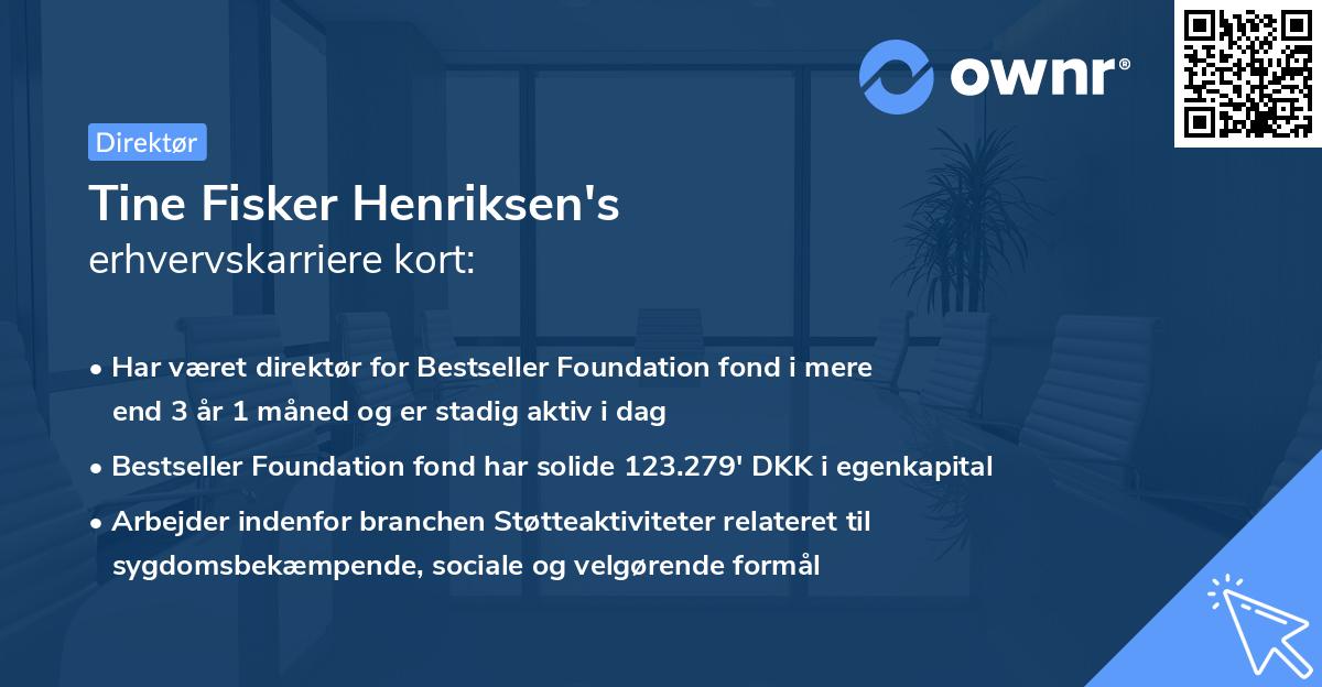 Tine Fisker Henriksen's erhvervskarriere kort
