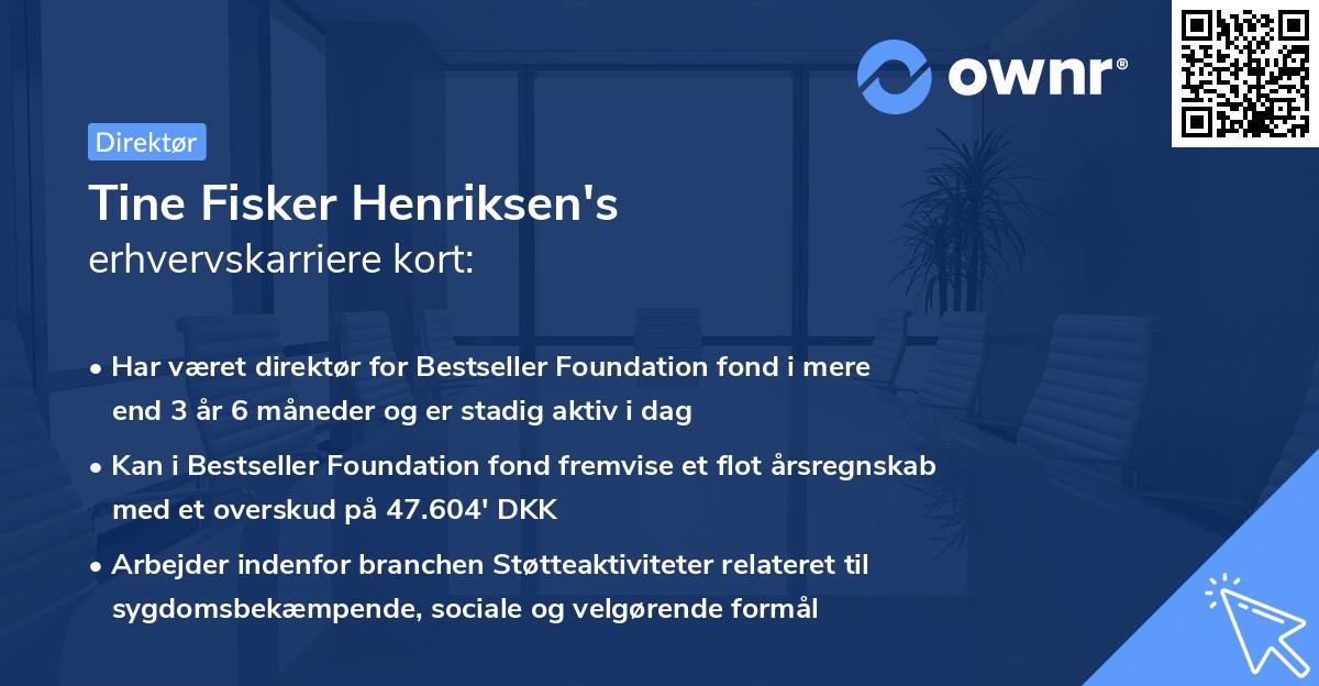 Tine Fisker Henriksen's erhvervskarriere kort