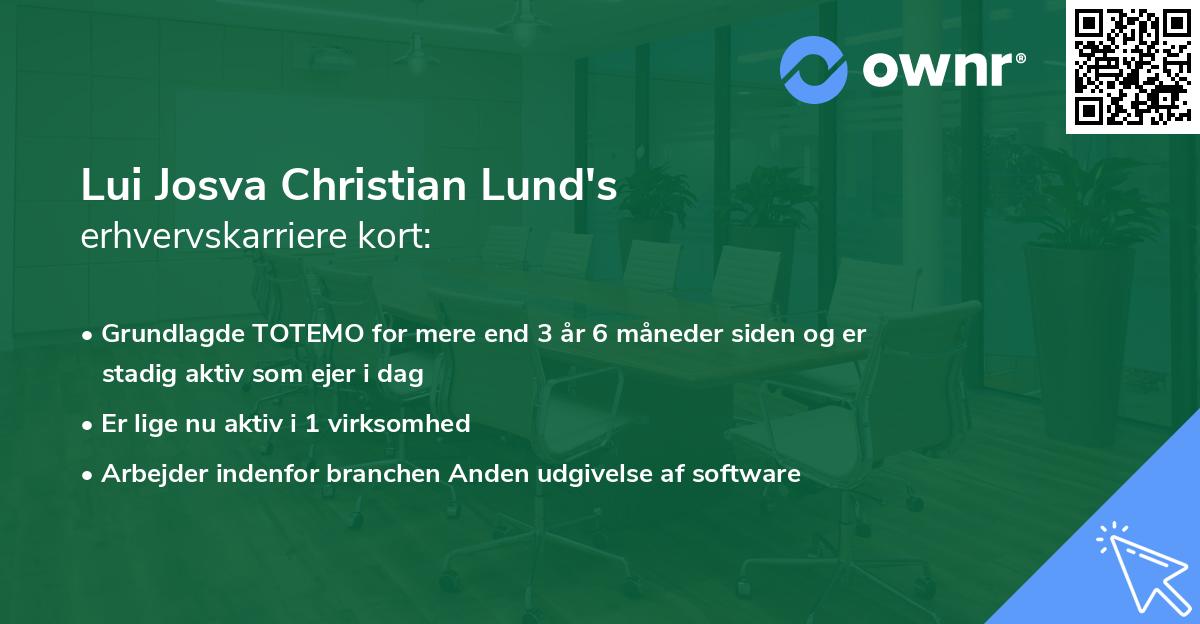 Lui Josva Christian Lund's erhvervskarriere kort