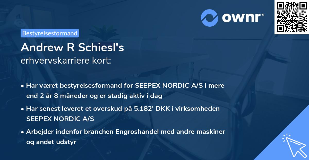 Andrew R Schiesl's erhvervskarriere kort