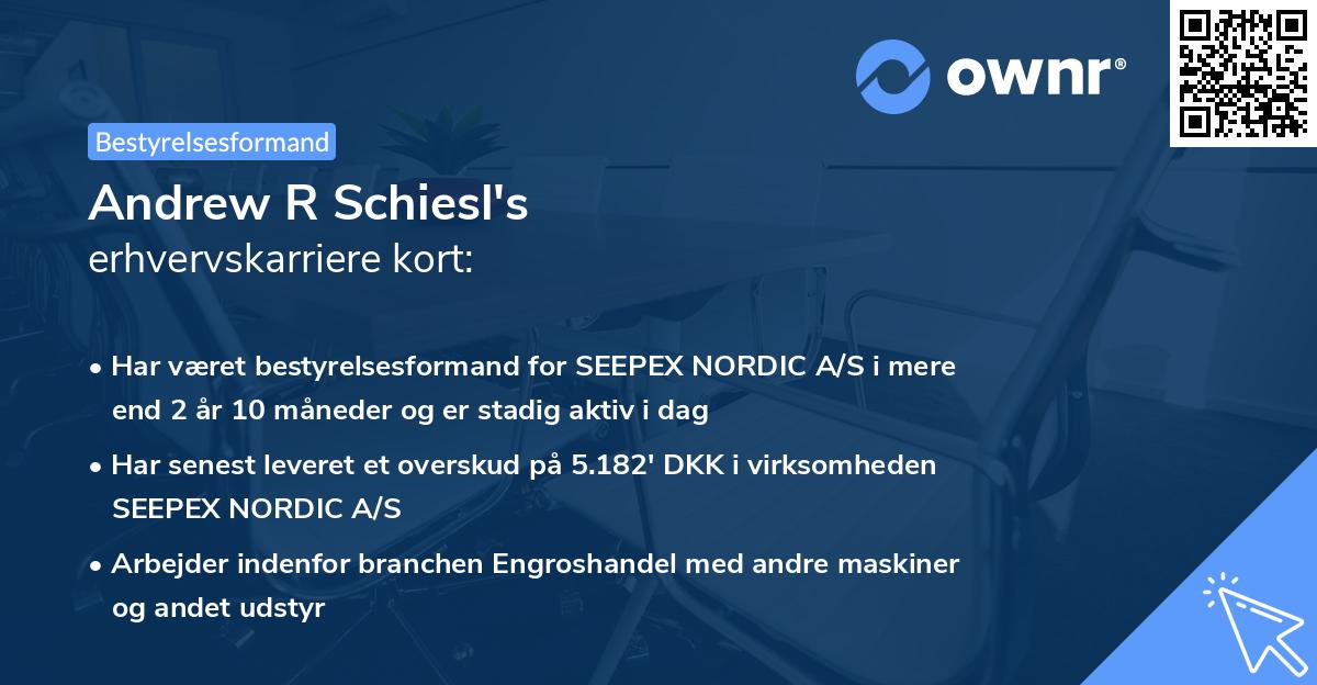 Andrew R Schiesl's erhvervskarriere kort