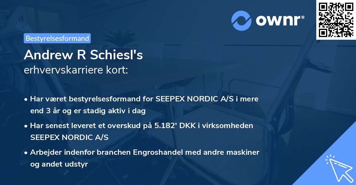 Andrew R Schiesl's erhvervskarriere kort