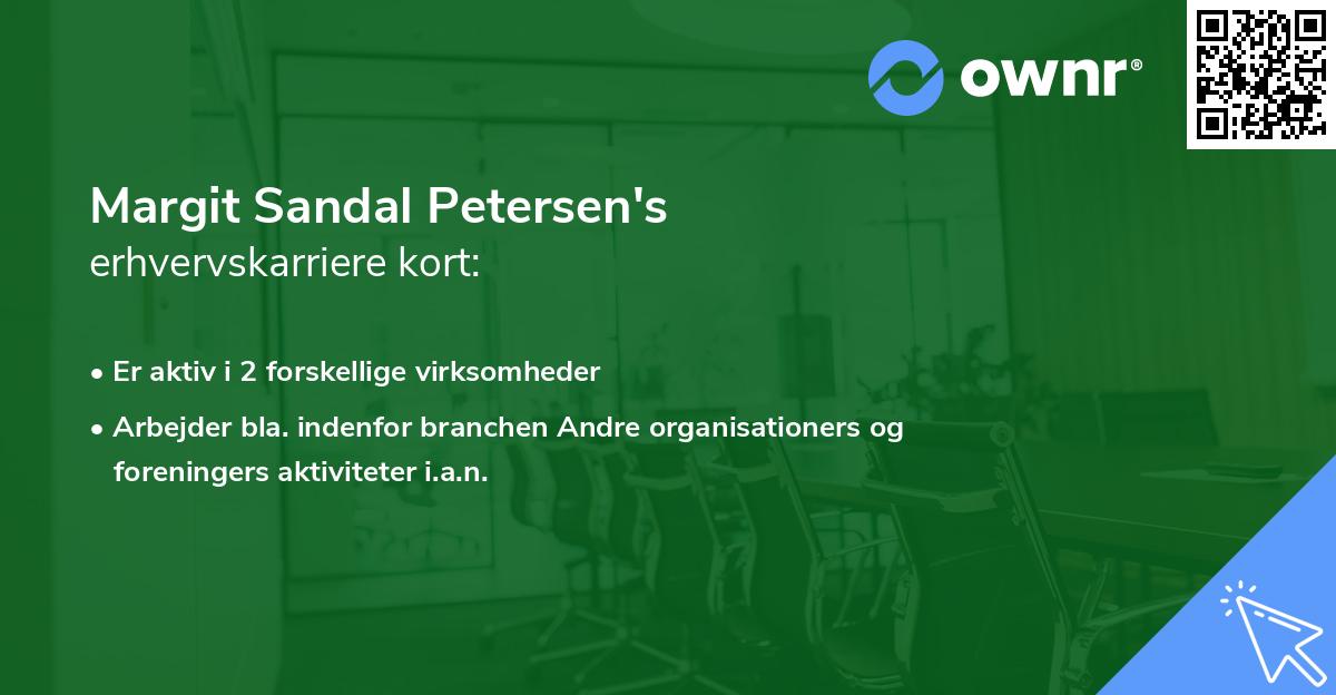 Margit Sandal Petersen's erhvervskarriere kort