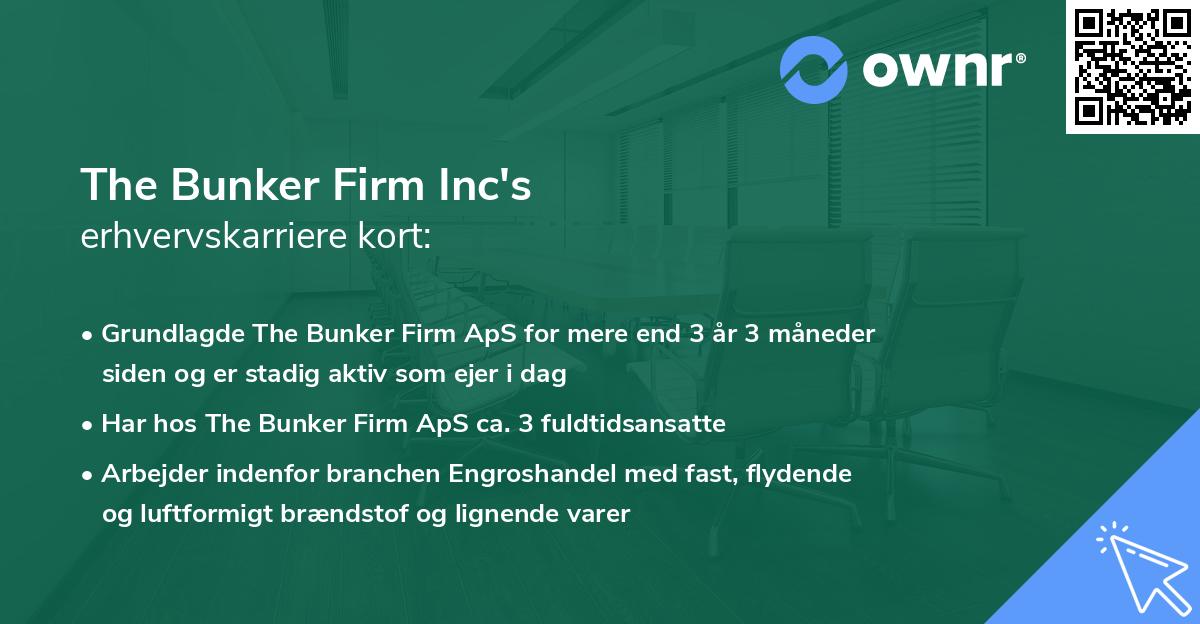 The Bunker Firm Inc's erhvervskarriere kort