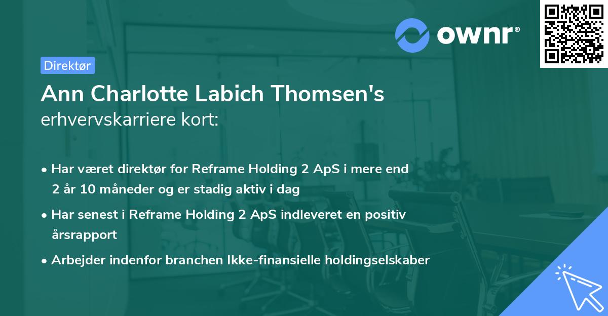 Ann Charlotte Labich Thomsen's erhvervskarriere kort
