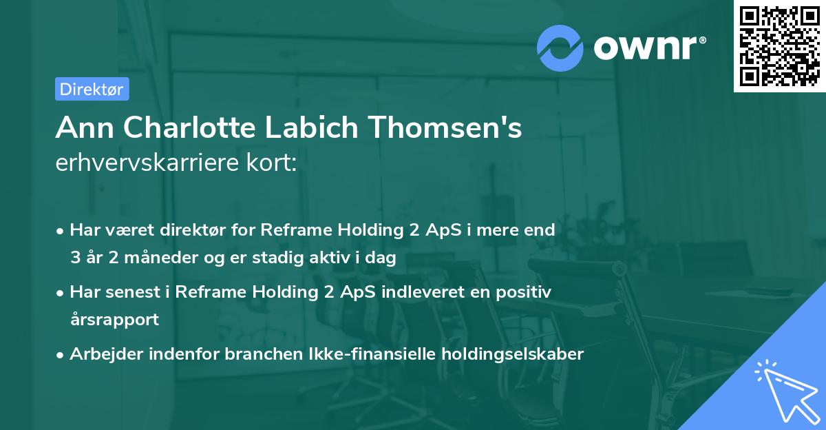 Ann Charlotte Labich Thomsen's erhvervskarriere kort