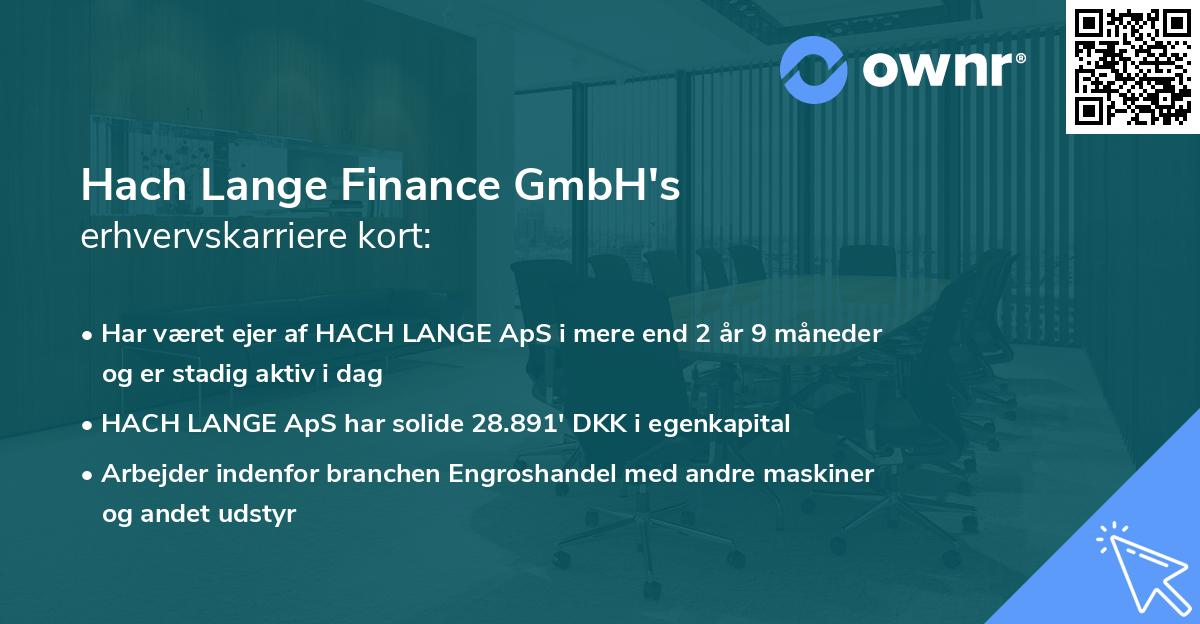 Hach Lange Finance GmbH's erhvervskarriere kort