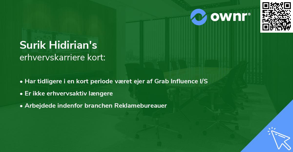 Surik Hidirian's erhvervskarriere kort