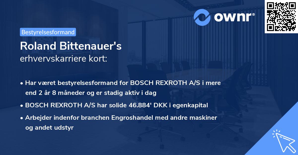 Roland Bittenauer's erhvervskarriere kort