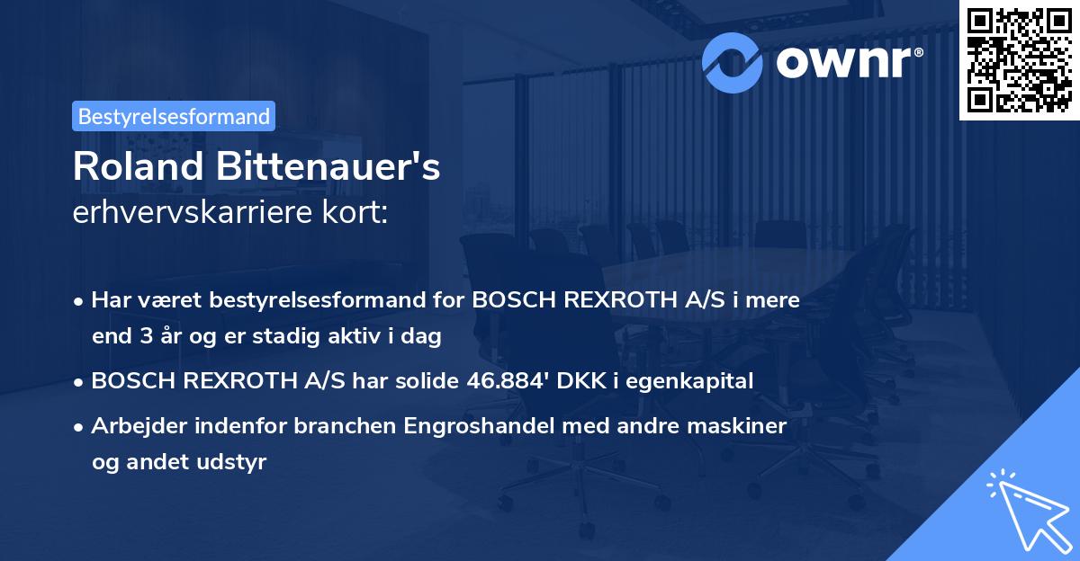 Roland Bittenauer's erhvervskarriere kort