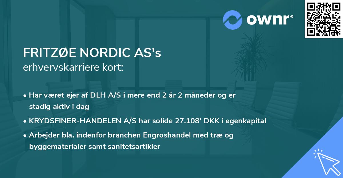 FRITZØE NORDIC AS's erhvervskarriere kort