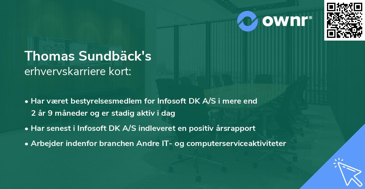 Thomas Sundbäck's erhvervskarriere kort