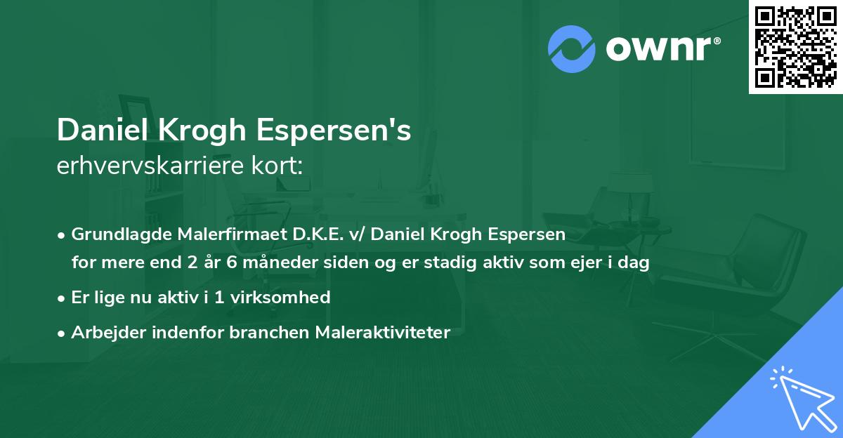 Daniel Krogh Espersen's erhvervskarriere kort