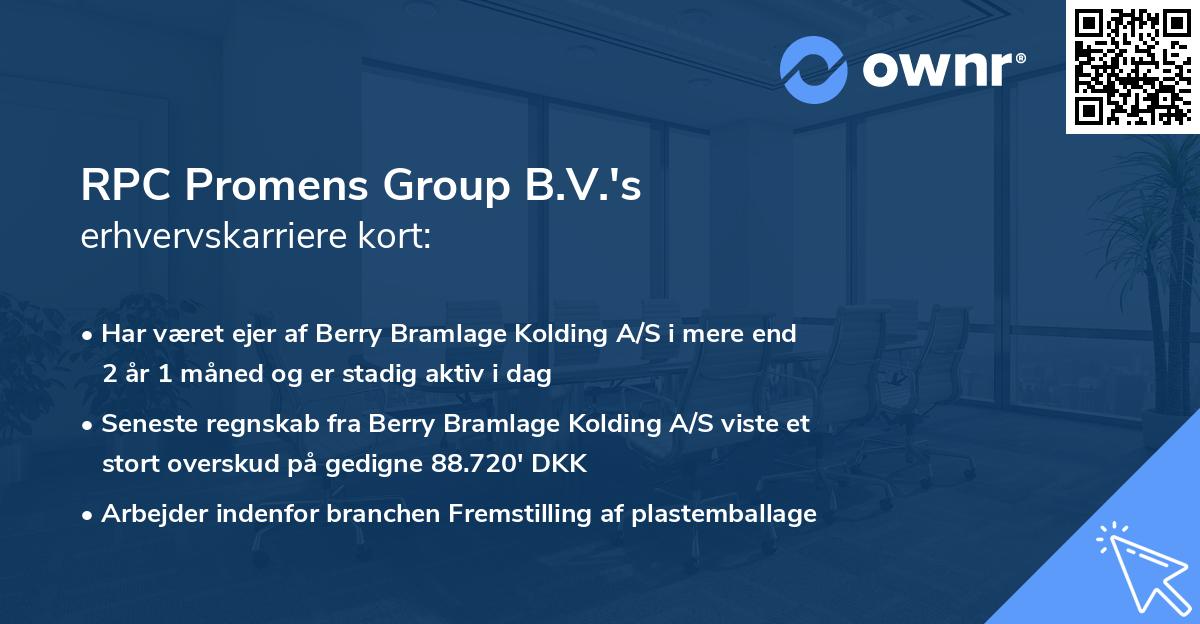 RPC Promens Group B.V.'s erhvervskarriere kort