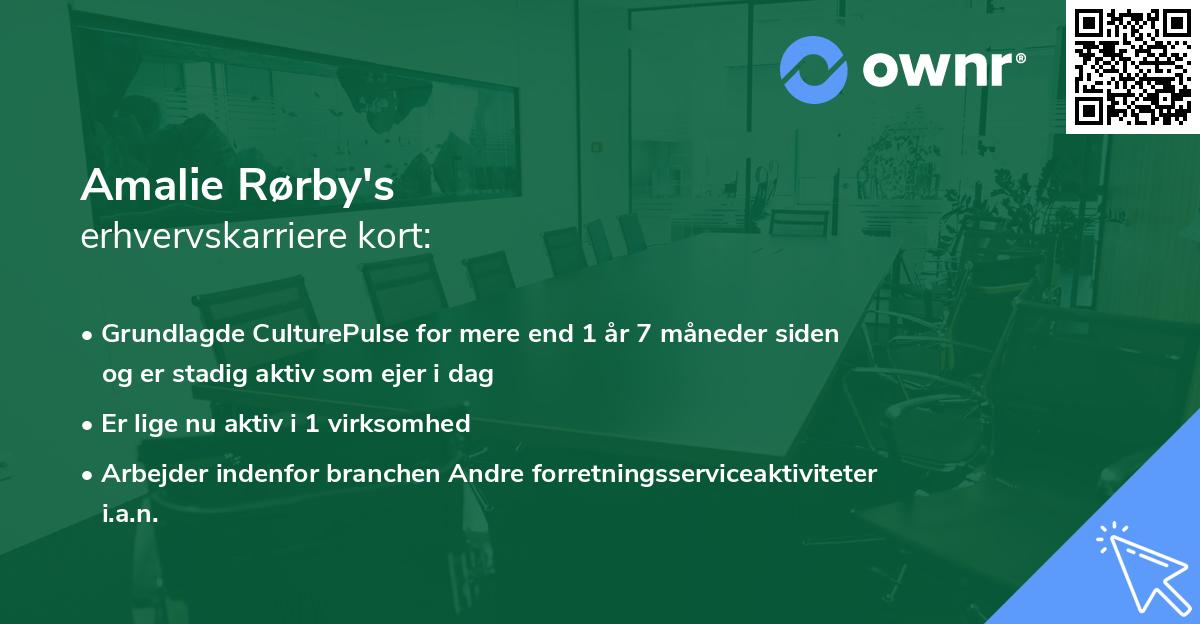 Amalie Rørby's erhvervskarriere kort
