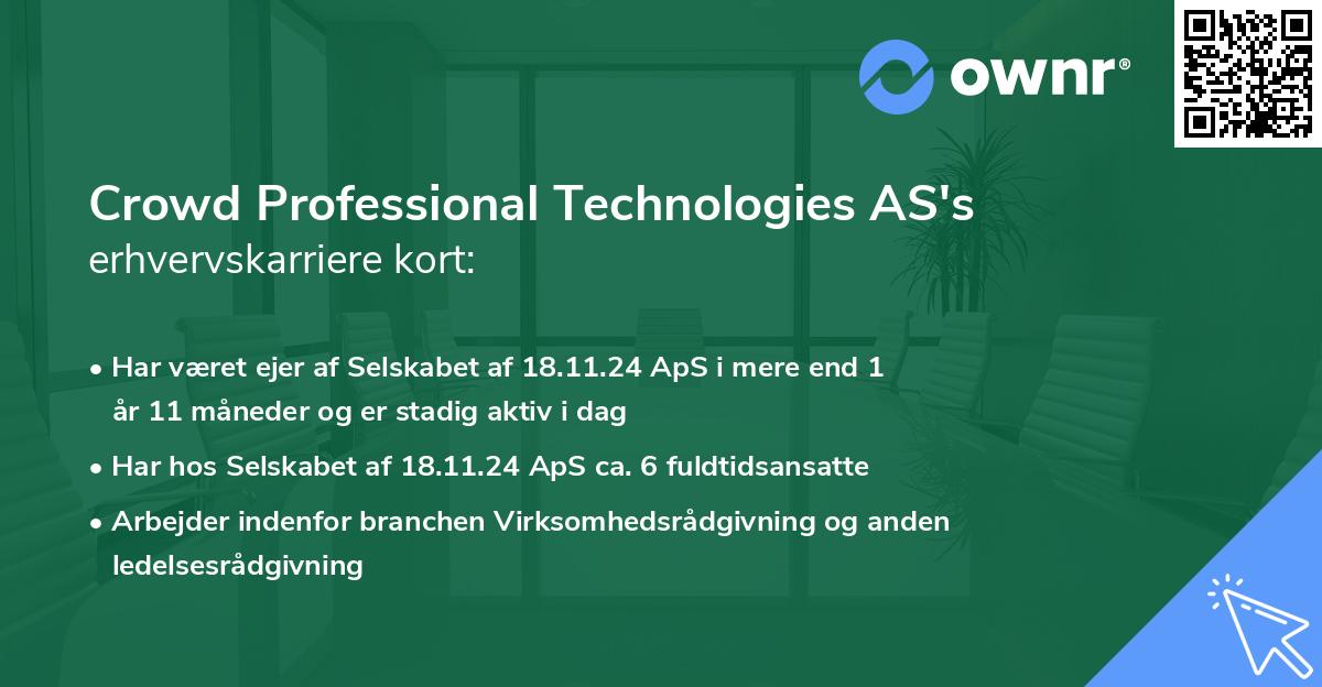 Crowd Professional Technologies AS's erhvervskarriere kort