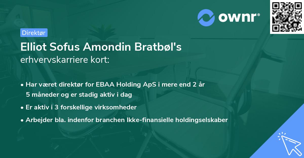 Elliot Sofus Amondin Bratbøl's erhvervskarriere kort