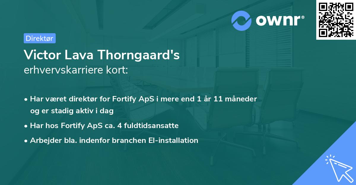 Victor Lava Thorngaard's erhvervskarriere kort