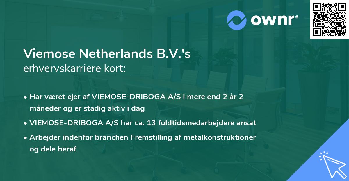 Viemose Netherlands B.V.'s erhvervskarriere kort