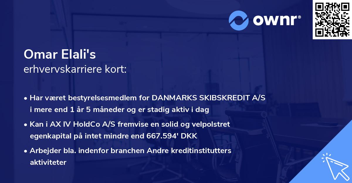 Omar Elali's erhvervskarriere kort