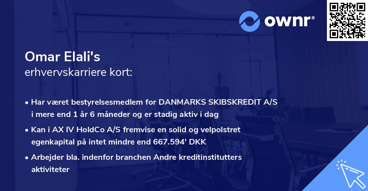 Omar Elali's erhvervskarriere kort