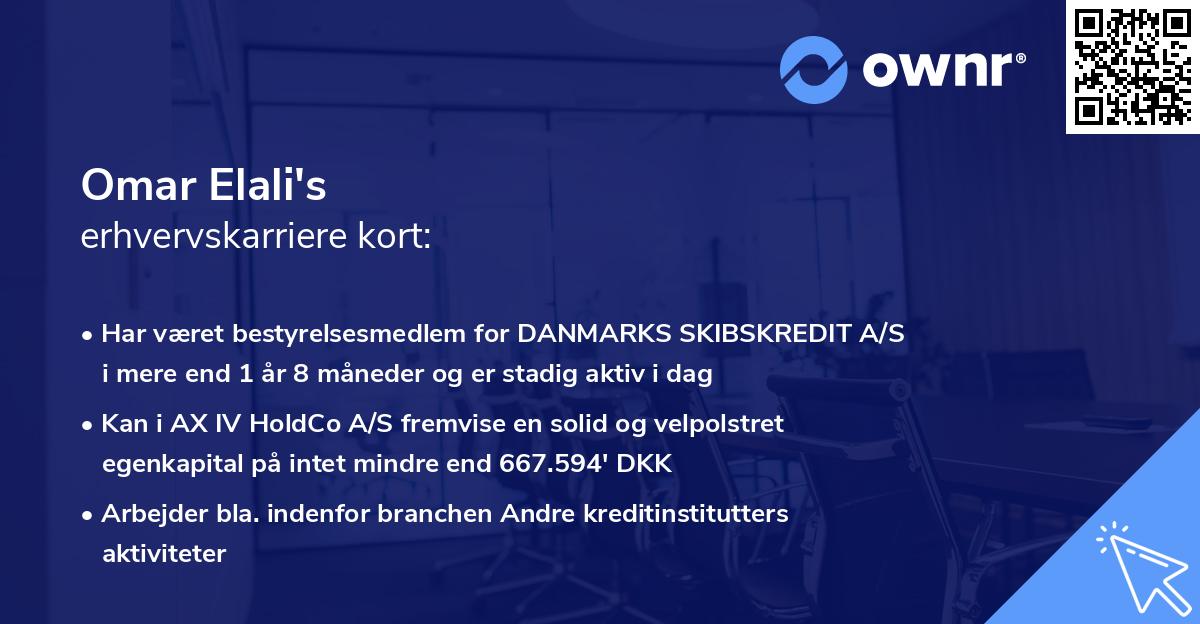 Omar Elali's erhvervskarriere kort