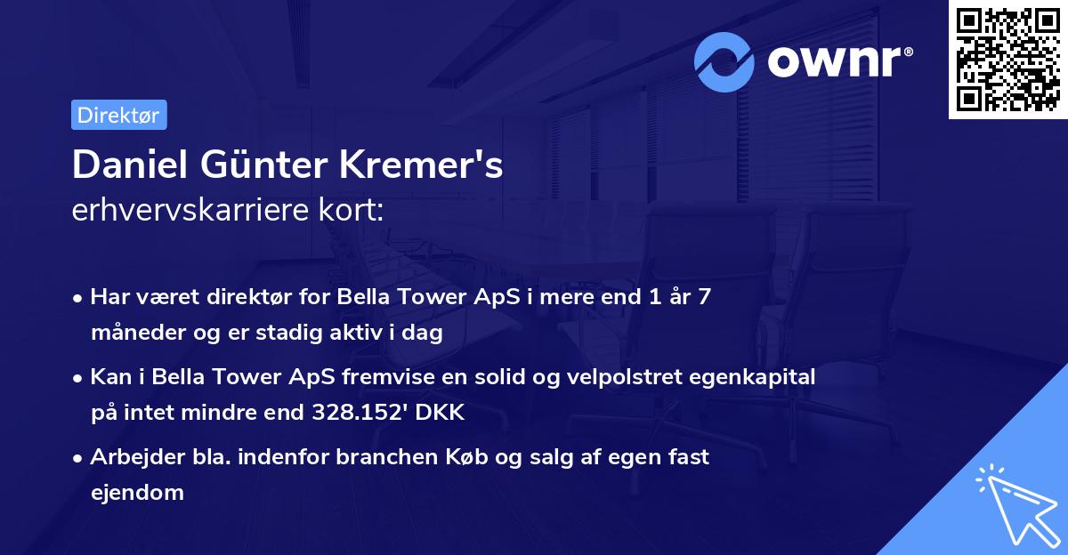 Daniel Günter Kremer's erhvervskarriere kort
