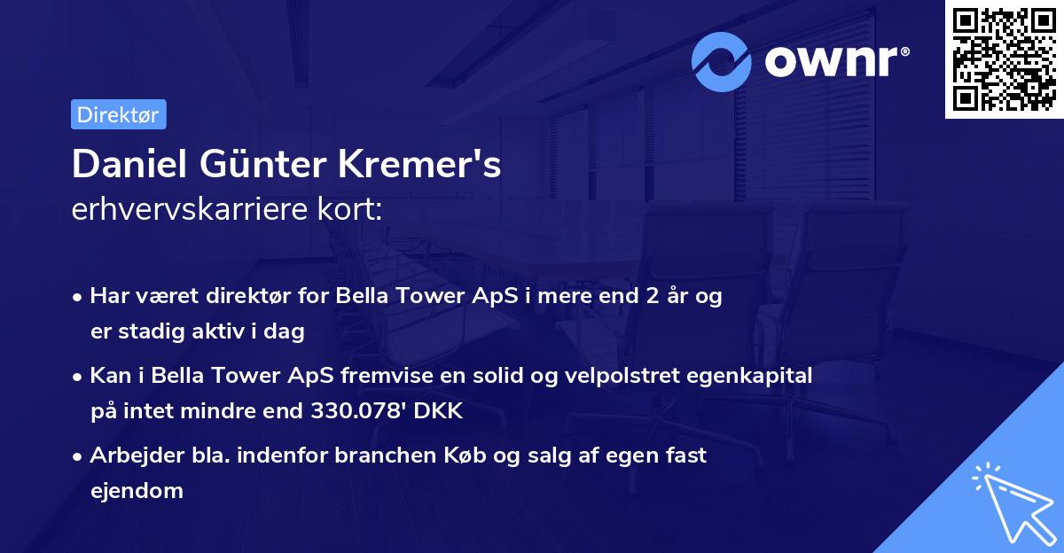 Daniel Günter Kremer's erhvervskarriere kort