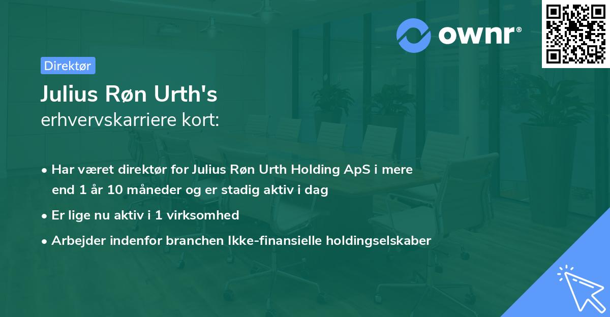 Julius Røn Urth's erhvervskarriere kort