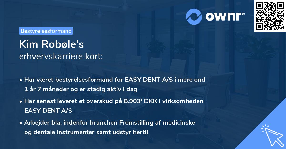 Kim Robøle's erhvervskarriere kort