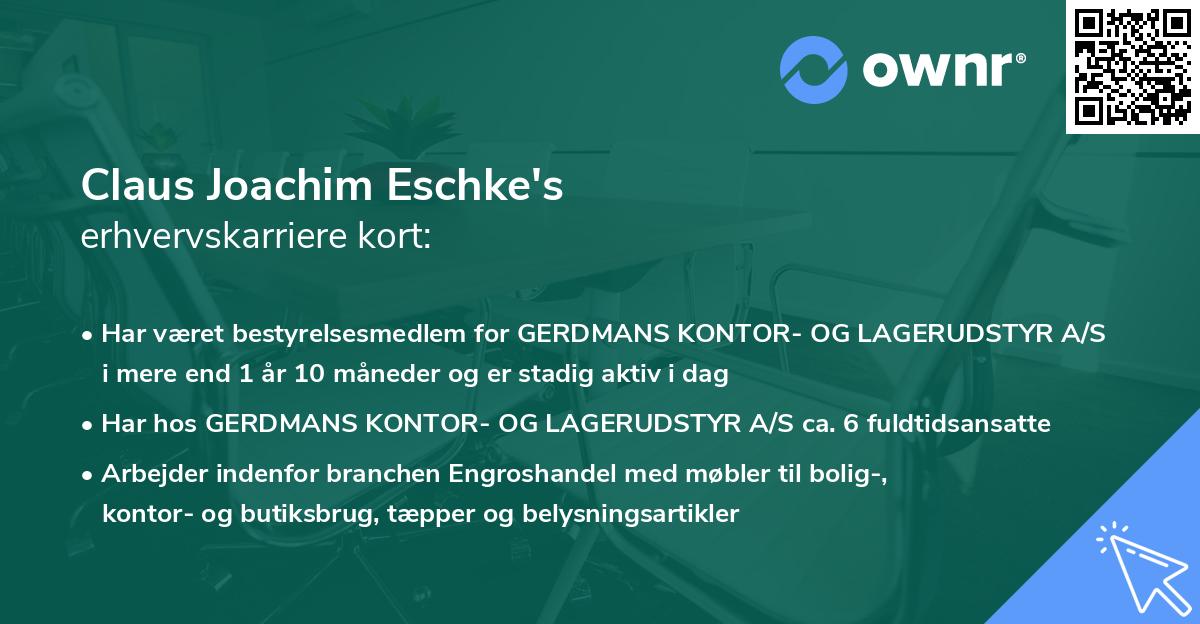 Claus Joachim Eschke's erhvervskarriere kort