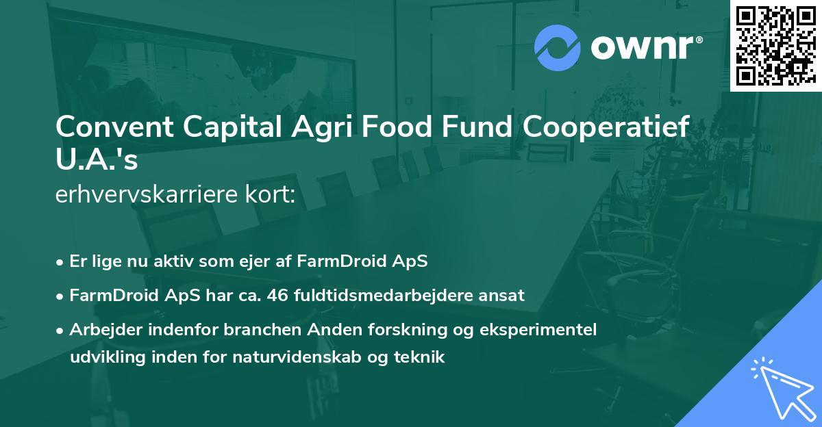 Convent Capital Agri Food Fund Cooperatief U.A.'s erhvervskarriere kort