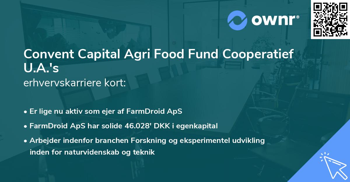 Convent Capital Agri Food Fund Cooperatief U.A.'s erhvervskarriere kort
