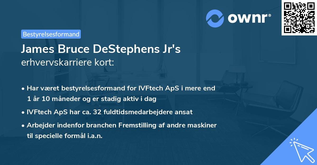 James Bruce DeStephens Jr's erhvervskarriere kort