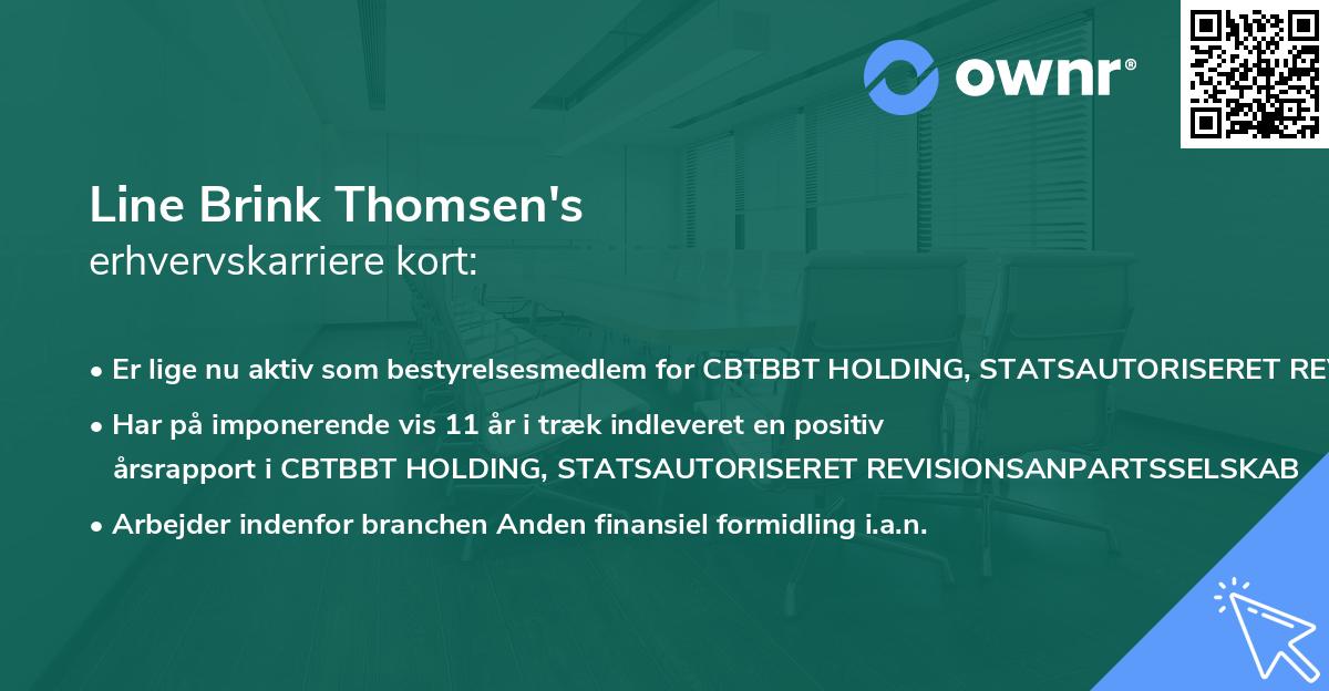 Line Brink Thomsen's erhvervskarriere kort